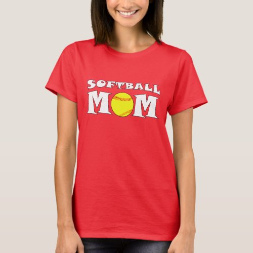 Softball Mom Custom Player Name & Jersey Number T-Shirt