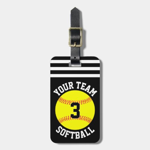 softball team bag tag