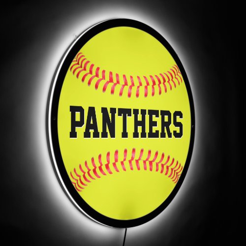 Softball Team Name Custom Text Illuminated Sports LED Sign