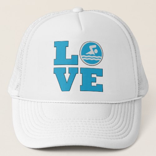 Swim Love For Competitive Swimmers or Coaches Trucker Hat