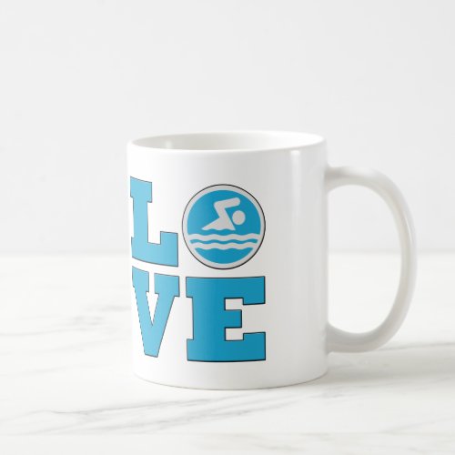 Swim Love Mug For Competitive Swimmers or Coaches
