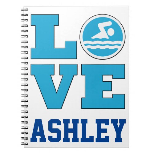 Swim Love Notebook for Competitive Swimmers and Sw