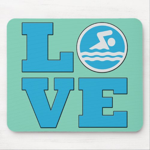Swim Love Swimming and Diving Coach Swimmer Mouse Pad
