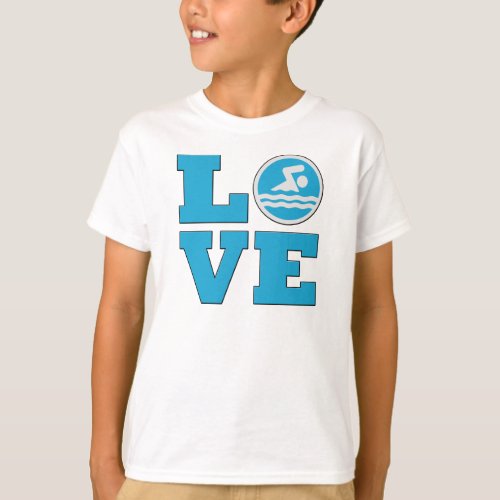Swim Love T-shirts for Swimming and Diving Lovers