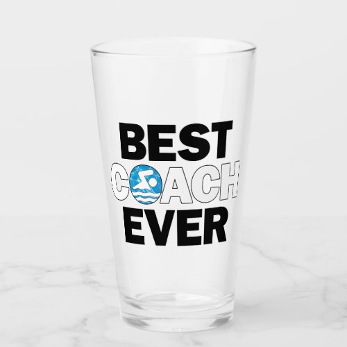 Swim Team BEST COACH EVER Swimming & Diving Coachs Glass