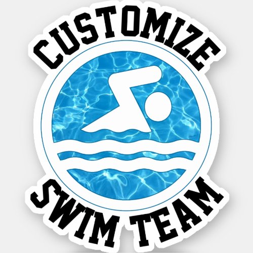 Swim Team Custom Team Name Swimming and Diving Sticker