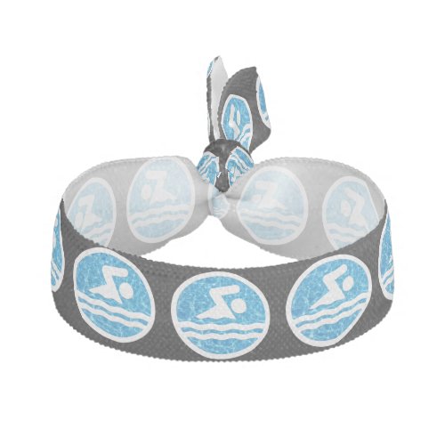 Swimmer and Pool Water Swim Icon Swimming & Diving Ribbon Hair Tie