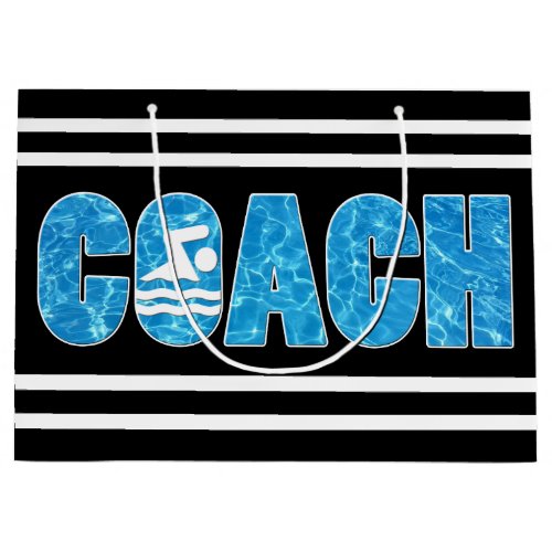 Swimming and Diving Coach Custom Color Swim Team Large Gift Bag