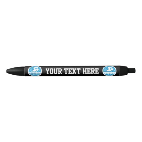 Swimming & Diving Custom Team Name or Text Coach's Black Ink Pen