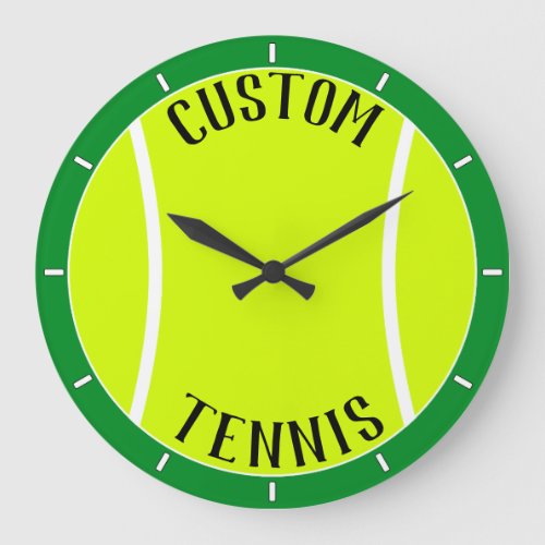 Tennis Ball Personalized Text and Color Wall Clock