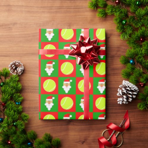 tennis christmas wrapping paper
