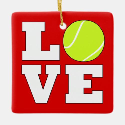 Tennis LOVE Custom Color Christmas Ornament