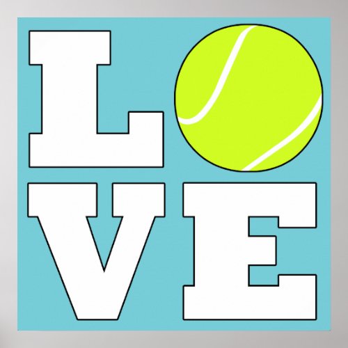 Tennis LOVE Custom Color Square Poster