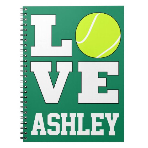 Tennis Love Notebook for Tennis Players and Fans