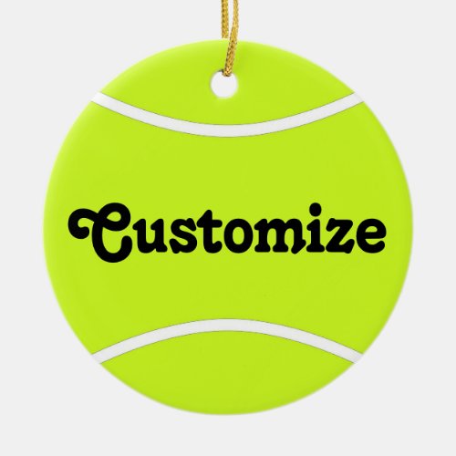 Tennis Player Custom Name/Text Christmas Ornament