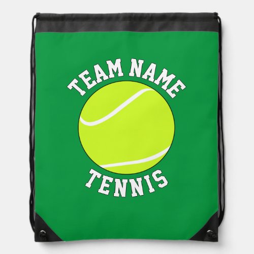 Tennis Player Custom Team Name and Color Sport Drawstring Bag