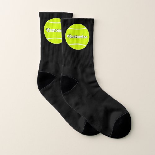 Tennis Player Custom Team Name or Text Sports Socks