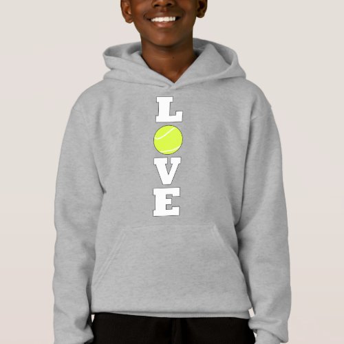 Vertical Tennis LOVE Tennis Player or Coach Boys Hoodie