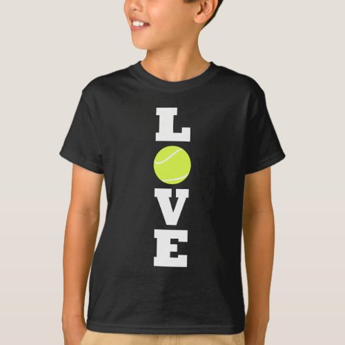 Vertical Tennis LOVE Tennis Player or Coach Boys T-Shirt