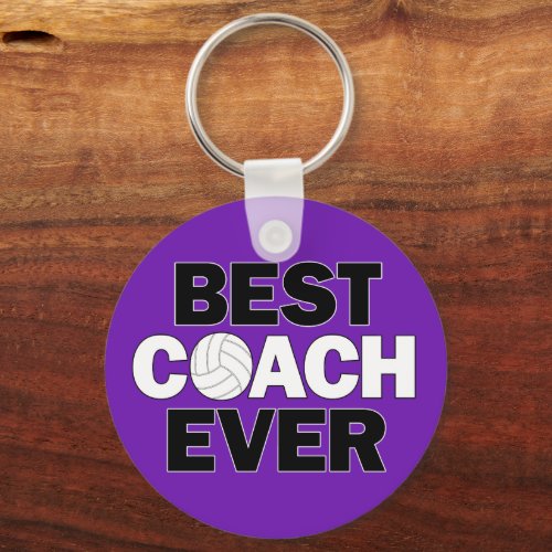 Volleyball BEST COACH EVER Custom Team Color Cute Keychain
