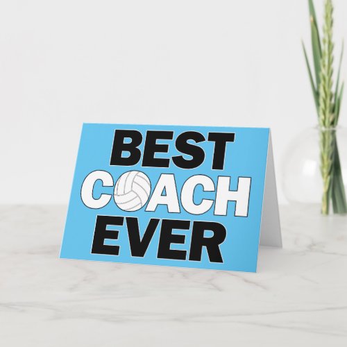 Volleyball Coaches "Best Coach Ever" Custom Color Thank You Card