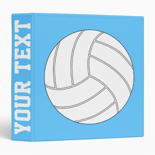 Volleyball Custom Color and Text Three-Ring Binder