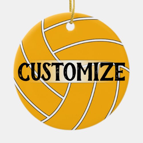 Volleyball Custom Colors & Text Christmas Ornament