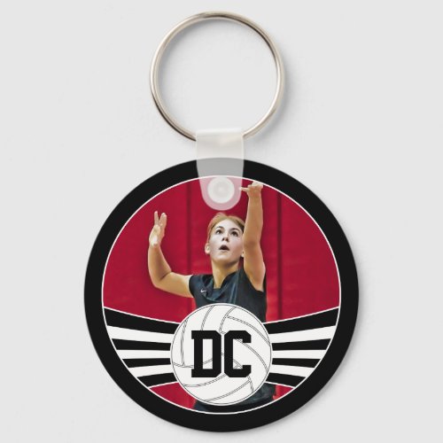 Volleyball Custom Photo and Numbers or Text Keychain