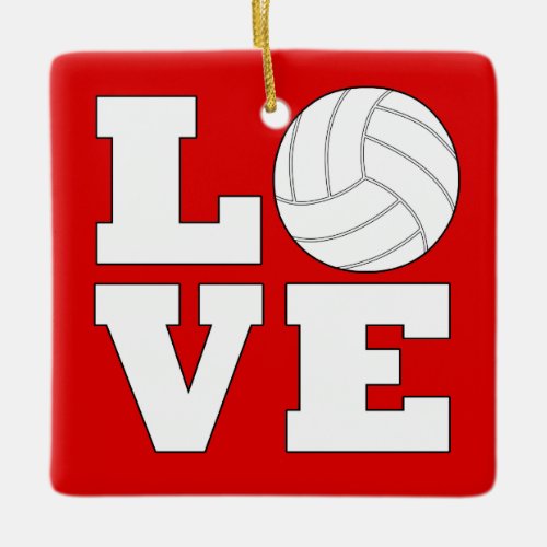Volleyball LOVE Custom Color Christmas Ornament