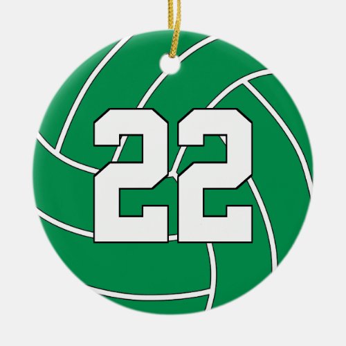 Volleyball Player Custom Jersey Number Christmas Ceramic Ornament