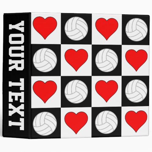 Volleyball Player Custom Team Name or Text School 3 Ring Binder