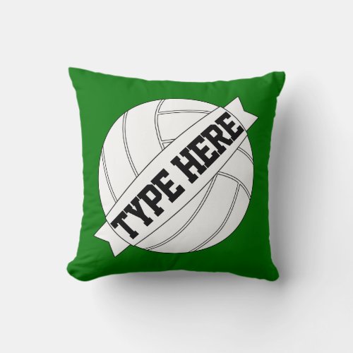 Volleyball Team Custom Text & Color Throw Pillow