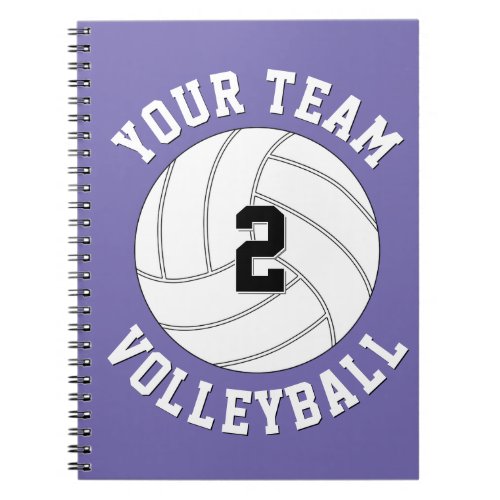 Volleyball Team Name & Player Jersey Number Sports Notebook