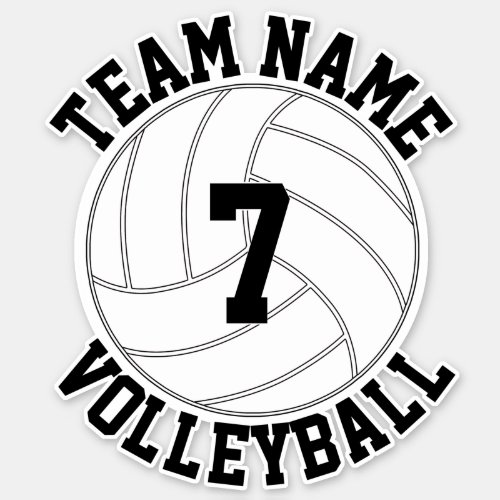 Volleyball Team Name & Player Number Custom Sports Sticker