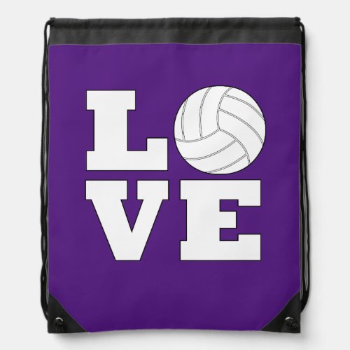 Volleyballs LOVE Custom Team Color Sports Drawstring Bag
