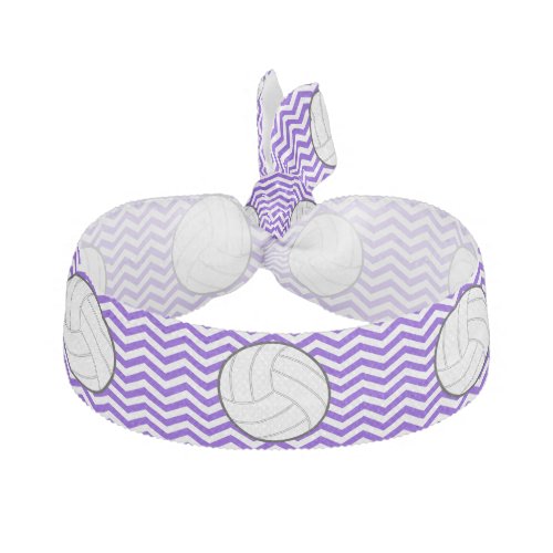 White Chevron and Custom Color Volleyball Hair Tie