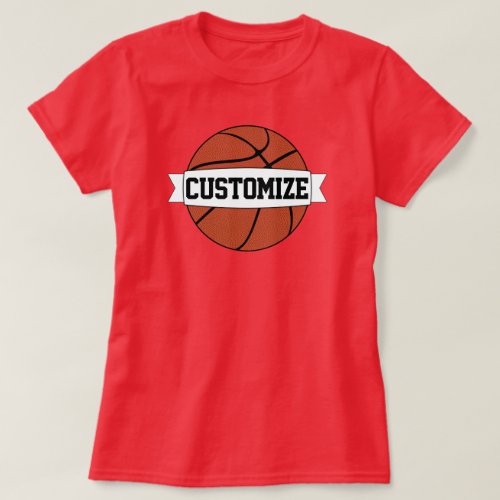 Women's Basketball Player/Coach Custom Team Name T-Shirt