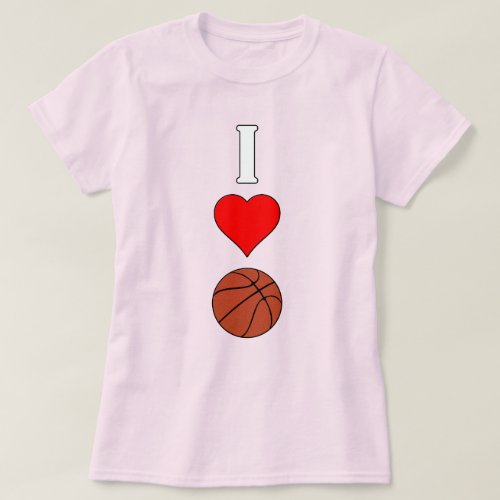 Women's I Love/Heart Basketball Basketball Players T-Shirt