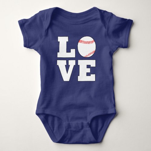 Baseball LOVE Cute Sports Baby Game Day Ballpark Baby Bodysuit