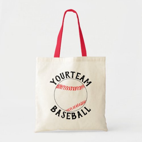Baseball Mom/Fan Custom Team Name Sports Tote Bag