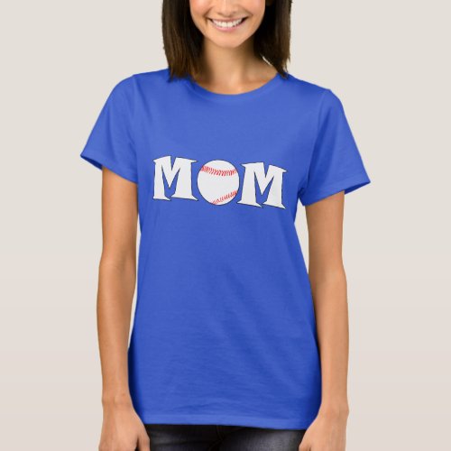 Baseball Mom Name and Jersey Number Custom T-shirt