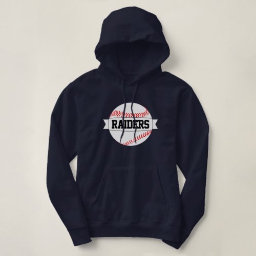 Baseball Mom or Fan Custom Team Name Women's Hoodie