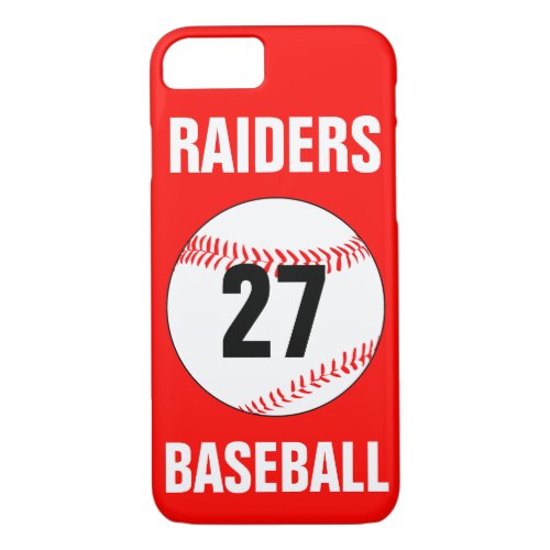 Baseball Player Custom Jersey Number & Color Case