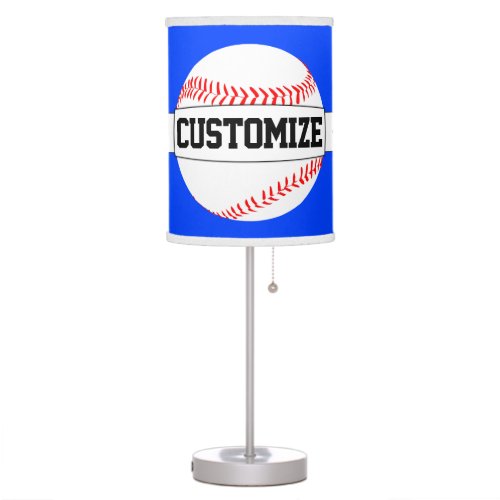 Baseball Player Custom Team Name and Color Sports Table Lamp