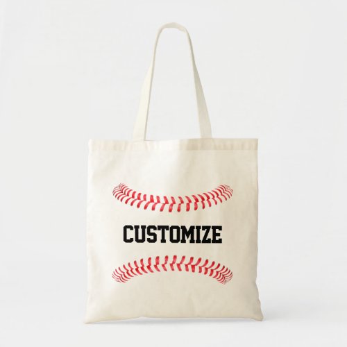 Baseball / Softball Seams with Custom Team Name Tote Bag