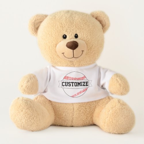 Baseball Team Name, Player & Jersey Number Custom Teddy Bear