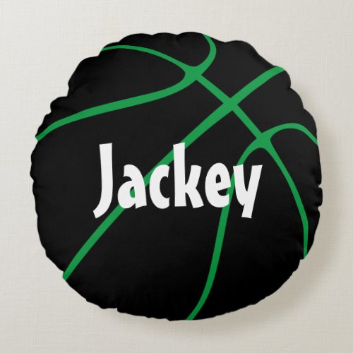 Basketball Custom Team Color Sports Fun Bedroom Round Pillow