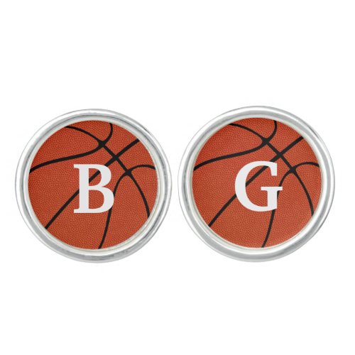 Basketball Player Custom Initials or Jersey Number Cufflinks