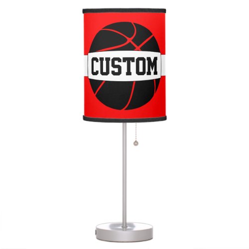 Black + Any Color Custom Basketball Table Lamp