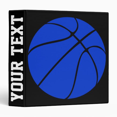 Blue Basketball Custom Basketball Playbook 3 Ring Binder